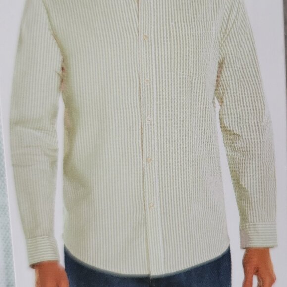 GAP Oxford Shirt Men's Large Green/White Striped Button Down Dress Shirt NWT - Picture 7 of 10